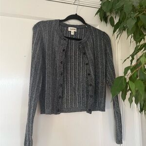 Chic Gray and Silver Cardigan